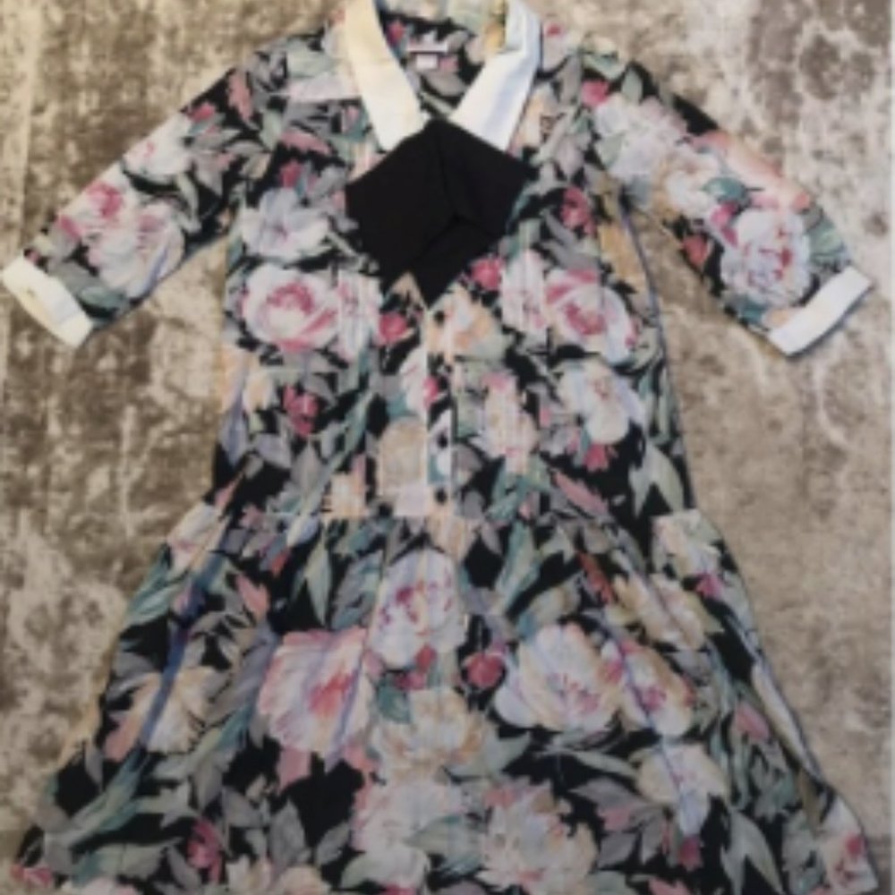 VTG Maternity Made In Usa Floral Dress Size 7-8